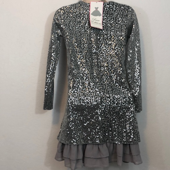 NWT Rare Editions Girls Formal Gray Dress Size 12. - Picture 9 of 13